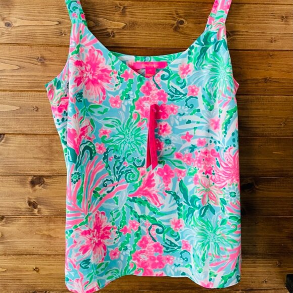 Nadia Cami Tank Top Blouse Shirt in Leaf It Wild Size L NWT Lilly Pulitzer - Picture 1 of 2